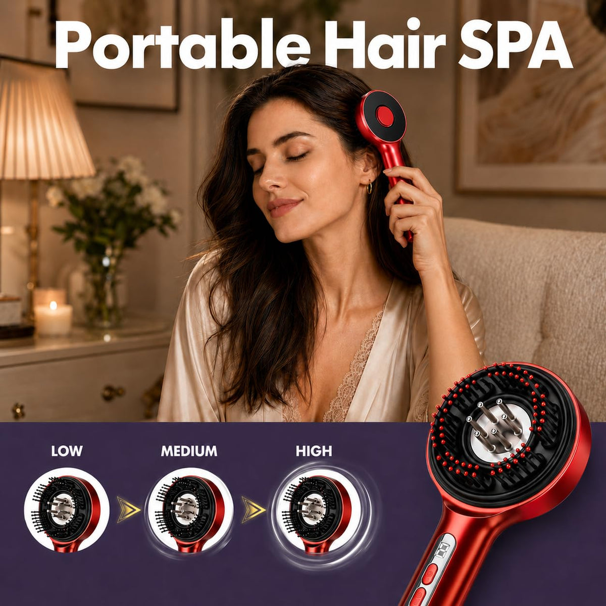 3-in-1 Red Light Scalp Massage Brush